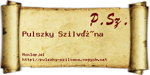 Pulszky Szilvána névjegykártya